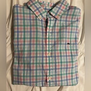 EUC!! Boys Vineyard Vines Pastel Plaid Button Down Shirt XL